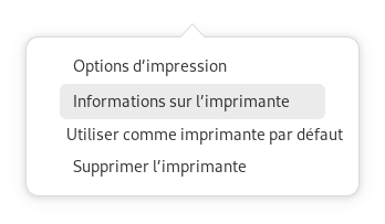 Informations sur l'imprimante
